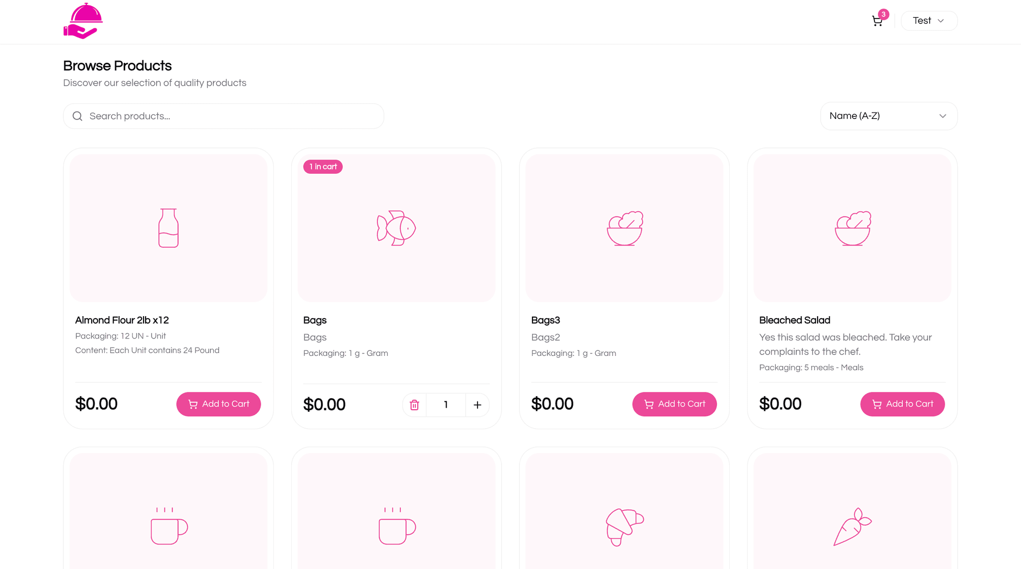 Custom order portal storefront